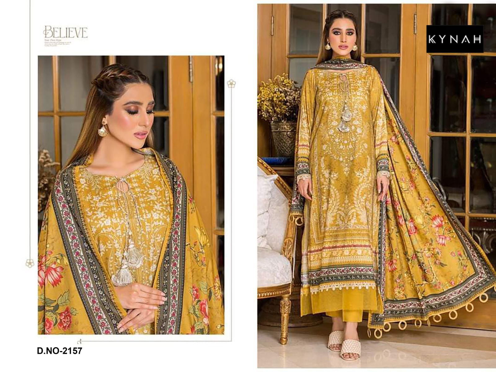 Kynah 2157 Embroidery Cotton Printed Pakistani Suits Wholesale Shop In Surat
